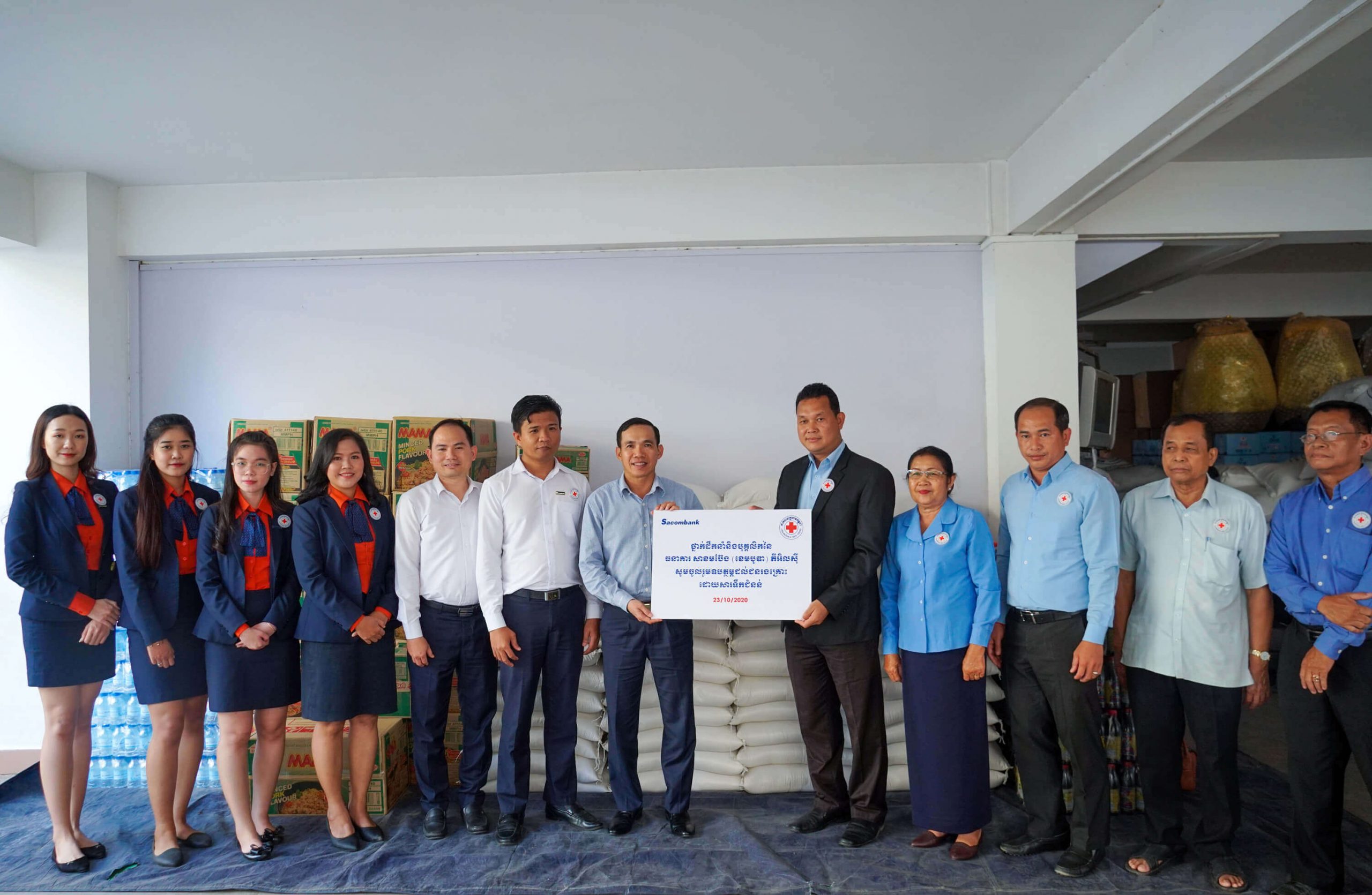 Sacombank Cambodia donated for flood victims via Cambodian Red Cross
