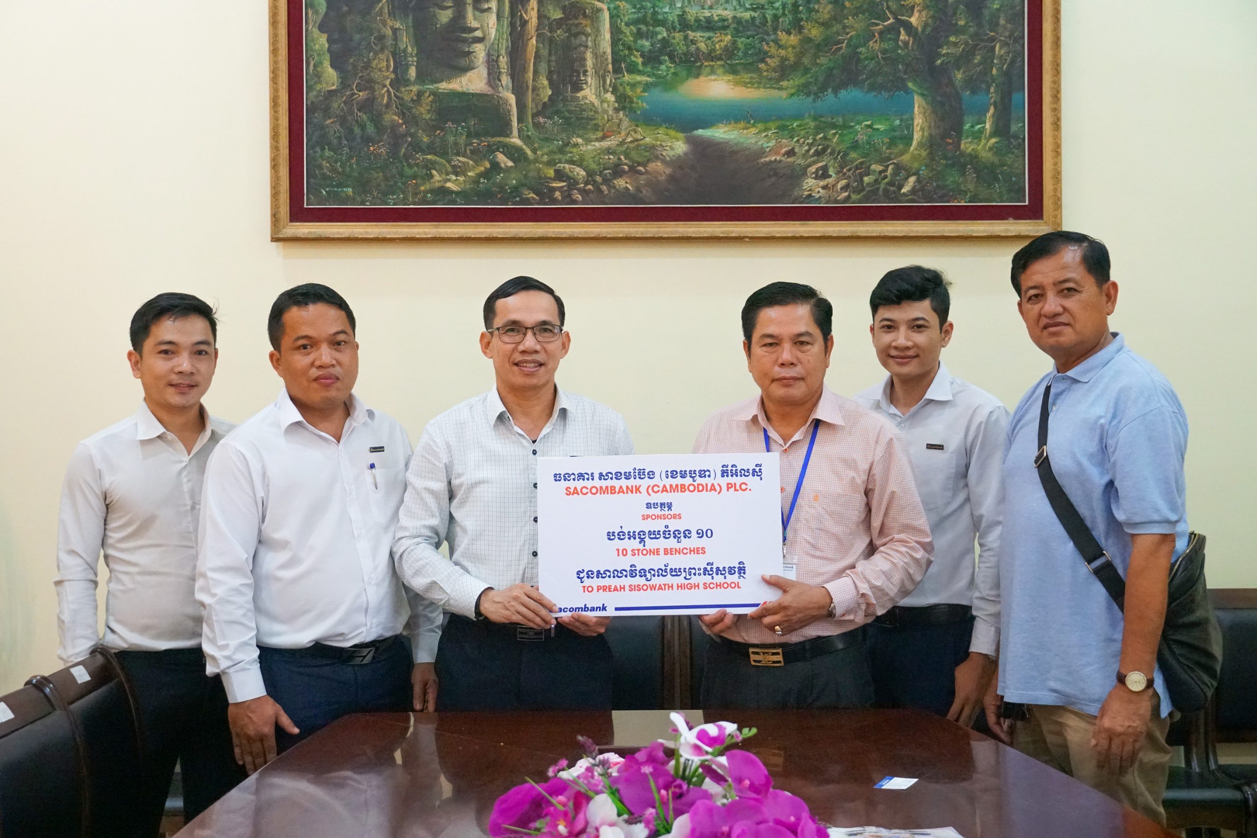 SPONSORS STONE BENCHES FOR PREAH SISOWATH HIGH SCHOOL