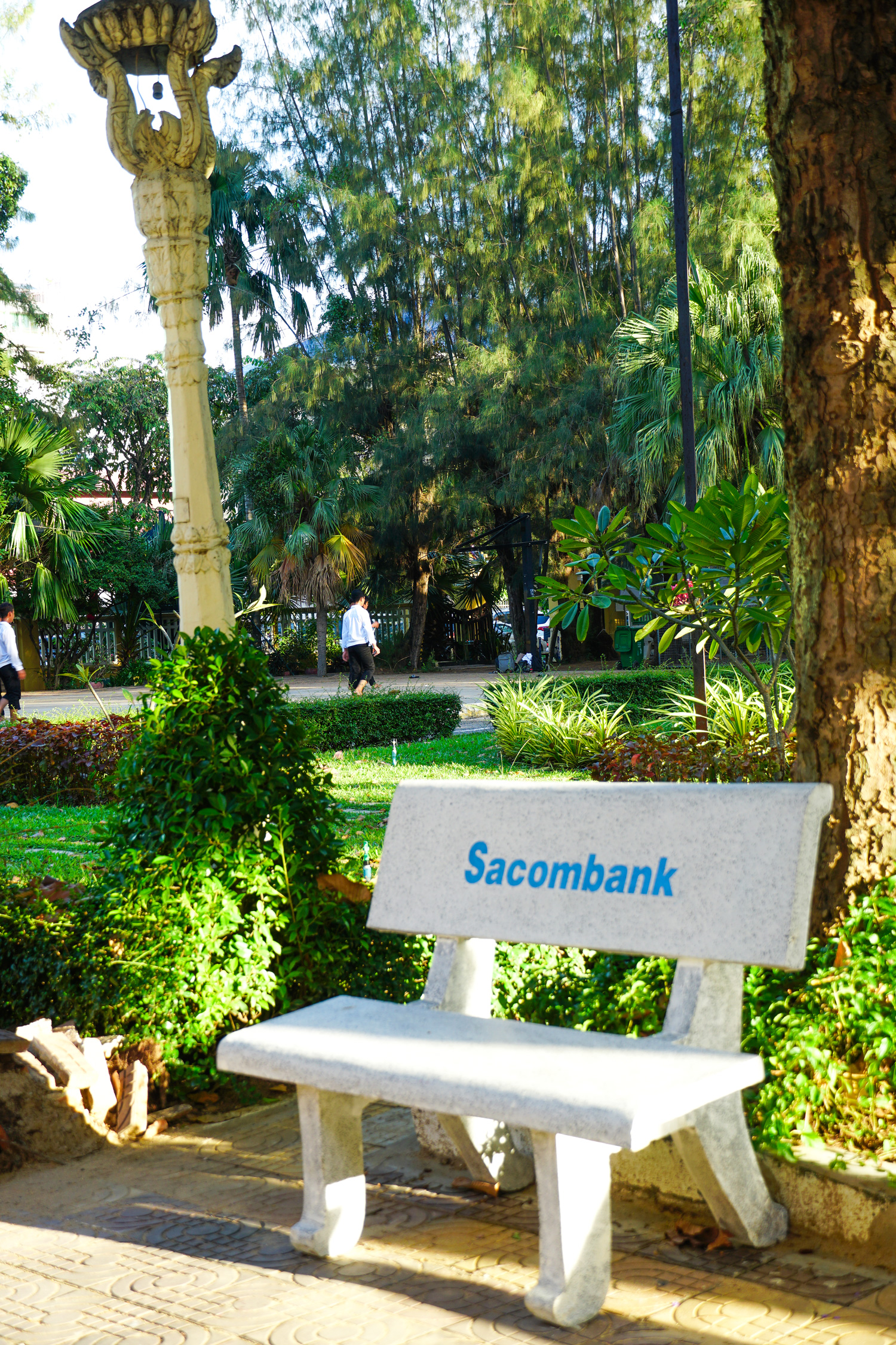SPONSORS STONE BENCHES FOR PREAH SISOWATH HIGH SCHOOL