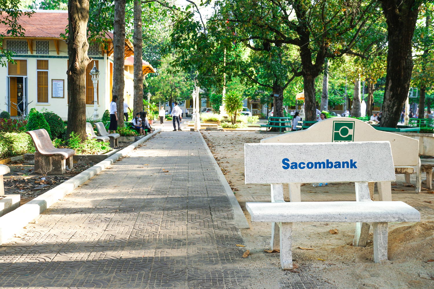 SPONSORS STONE BENCHES FOR PREAH SISOWATH HIGH SCHOOL